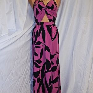 Chic Black and Pink Maxi Dress
